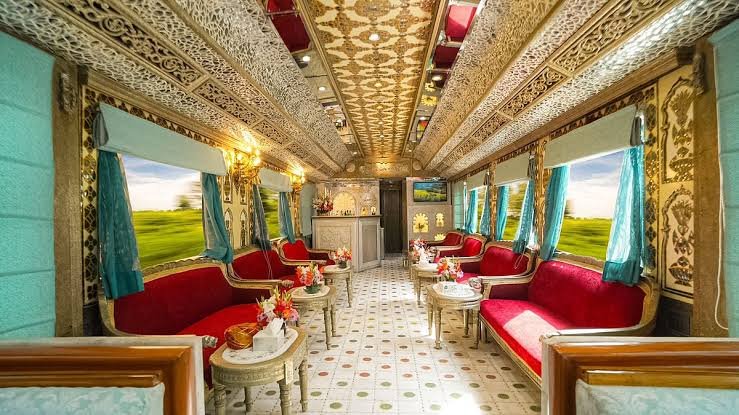 Elegant luxury train interior